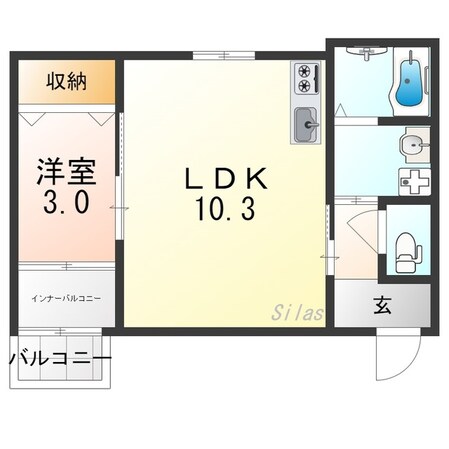 茨木市駅 徒歩7分 3階の物件間取画像